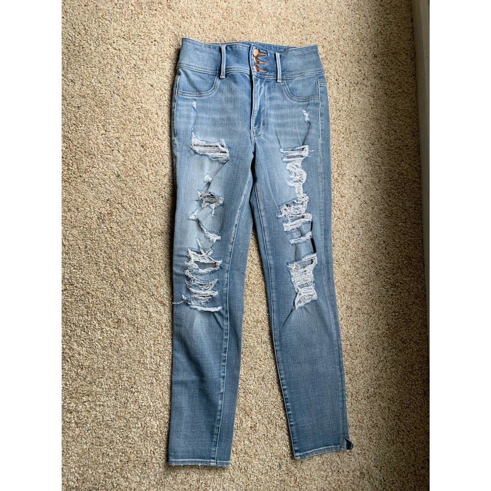 American Eagle Women’s 360 Super Stretch High-Rise Jeggings - Lt Blue - Size 4